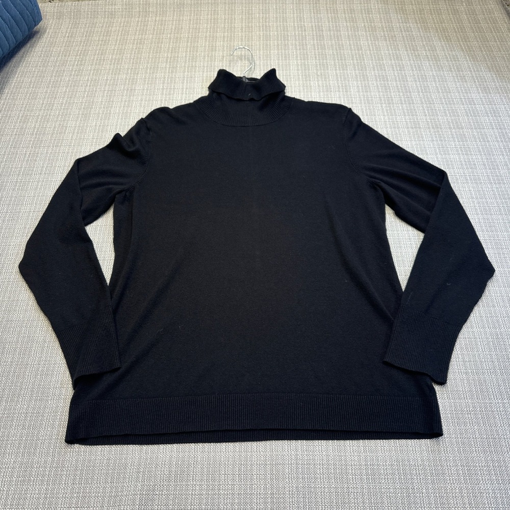 Lord & Taylor Black‎ Turtleneck Knit Sweater Womens XL Classic Travel Minimalist